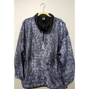 Women's Champion Athletic Pull Over Three Quarter Zip top Gray/Blue 2XL